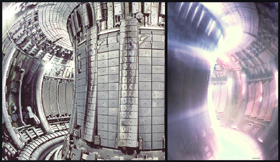 L’intérieur du Jet, le système de fusion le plus puissant aujourd’hui. A droite, une image infrarouge du plasma (DR) - 57.1 ko